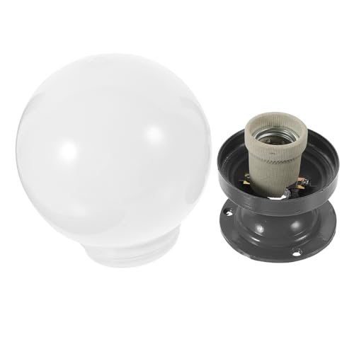 HORIALENCE Kugelförmiger Kunststoff lampenschirm Wetterfester Outdoor Lampenabdeckung für Garten Terrasse und Wandlaterne Dekorativer Schutz für Säulen Pfostenlampen von HORIALENCE