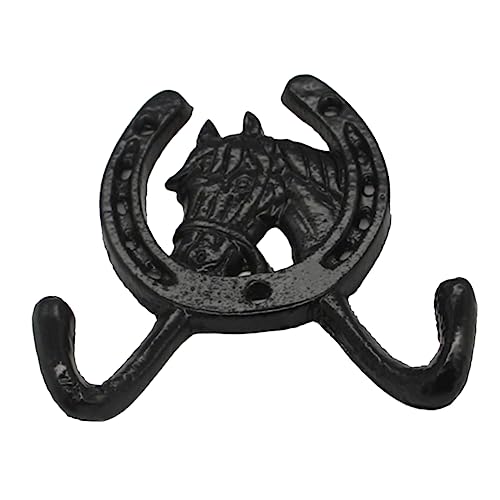 HORIALENCE Wandhaken aus Gusseisen in Hufeisenform Badezimmerhaken Dekorativer Kleiderhaken Rostbeständig Einfach zu Montieren von HORIALENCE
