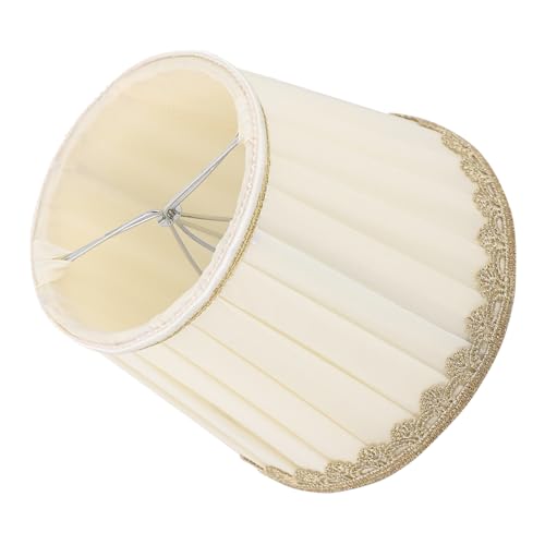 HORIALENCE Plissierter Chiffon Lampenschirm Weiß mit goldfarbener Umrandung Dekorativer Lampenbezug Langlebiges Lampenzubehör Ersatz für Tischleuchten und Wandlampen Diffuse Beleuchtung HORIALENCE Plissierter Chiffon Lampenschirm Weiß mit goldfarbener Umrandung Dekorativer Lampenbezug Langlebiges Lampenzubehör Ersatz für Tischleuchten und Wandlampen Diffuse Beleuchtung von HORIALENCE