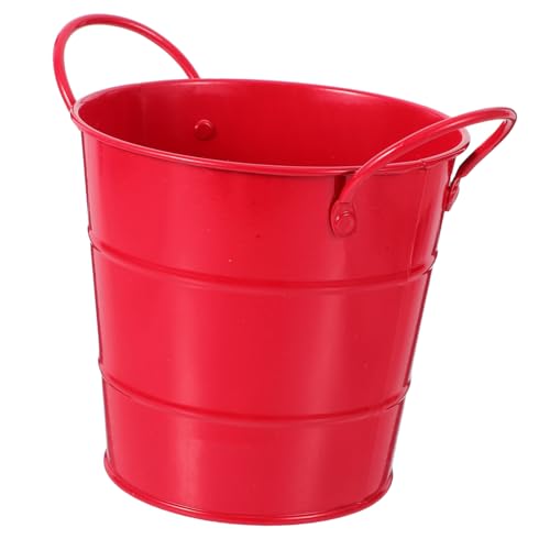 HORIALENCE Schreibtisch Mülleimer aus Metall Multifunktionaler Organizer für Stifte Blumen und Papierabfälle Moderner Verzinkter Abfalleimer für Büro und Zuhause Roter Dekorationsbehälter mit von HORIALENCE