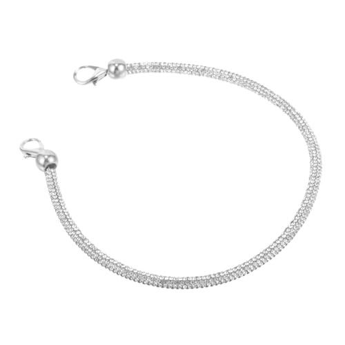 HORIALENCE Silberfarbene Strass Taschenkette mit Doppel End Karabiner Abnehmbare Langlebige Metallkette als Zuverlässiger Ersatz für Schulterriemen Modische Umhängetasche DIY Verzierung für HORIALENCE Silberfarbene Strass Taschenkette mit Doppel End Karabiner Abnehmbare Langlebige Metallkette als Zuverlässiger Ersatz für Schulterriemen Modische Umhängetasche DIY Verzierung für von HORIALENCE