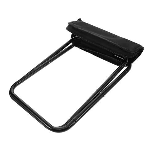 HORIALENCE Tragbare Bank Tragbarer Stuhl Tragbare Stühle Für Erwachsene Tragbare Stühle, Klappbar Klappbarer Hocker Mini Tragbarer Hocker Camping-klapphocker Schwarz Stahlrohr von HORIALENCE