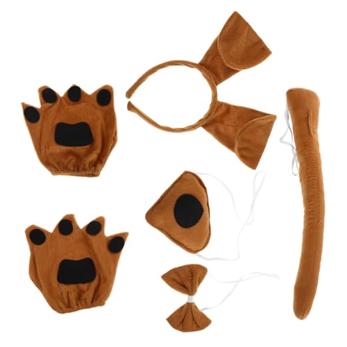 HORIALENCE Welpen Kostüm Zubehör für Weiches Hundekostüm mit Ohren Haarreif Fliege Handschuhen und Nase Tierisches Cosplay Accessoire für Halloween Rollenspiele und Partys HORIALENCE Welpen Kostüm Zubehör für Weiches Hundekostüm mit Ohren Haarreif Fliege Handschuhen und Nase Tierisches Cosplay Accessoire für Halloween Rollenspiele und Partys von HORIALENCE