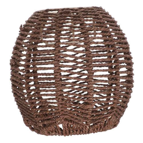 HORIALENCE Woven Pendant Light Lamp Shade Handgefertigter Rattan Lampenschirm Dekorativer Hängelampe für Esszimmer Wohnzimmer Hotel und Restaurant Vintage Stil Dunkelbraun von HORIALENCE