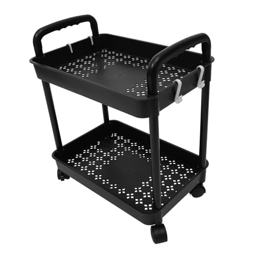 HORIALENCE Zweistöckiger Rollwagen für Praktische Aufbewahrung Mobiler Utility Cart mit Robustem Design für Küche Bad und Büro Platzsparend und Elegant HORIALENCE Zweistöckiger Rollwagen für Praktische Aufbewahrung Mobiler Utility Cart mit Robustem Design für Küche Bad und Büro Platzsparend und Elegant von HORIALENCE