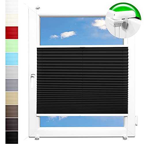 Pliseerollo Plissee Ohne Bohren plissiert Fensterrollo Klemmfix Faltrollo Jalousie Sonnenschutz Lichtdurchlassig 70x150 cm von HORIVERT