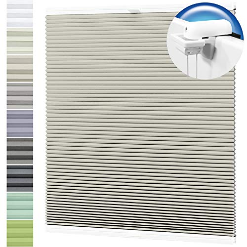 Wabenplissee nach Maß Verdunklung Thermo Plissee Klemmfix Ohne Bohren Hellbeige Rückseite Weiß Breite: 81-90 cm, Höhe: 201-230 cm Wabenplissee nach Maß Verdunklung Thermo Plissee Klemmfix Ohne Bohren Hellbeige Rückseite Weiß Breite: 81-90 cm, Höhe: 201-230 cm von HORIVERT
