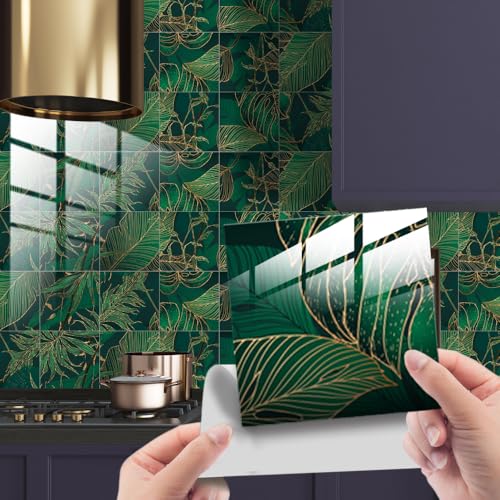 HORIWE Fliesenaufkleber Marmorierung 10x10cm Wandfliese Aufkleber 20 Stück PVC Fliesensticker Fliesen Folie Selbstklebende Tapete Wasserdicht Wandaufkleber für Küche, Schrank, Möbel, Tisch von HORIWE