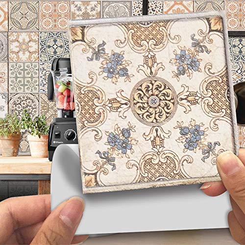 HORIWE Fliesenaufkleber Marokko Wandfliese Aufkleber 20 Stück Selbstklebende Tapete Fliesensticker Fliesen Wasserdicht Wandaufkleber für Küche,Bäder,Schrank,Möbel,Tisch von HORIWE