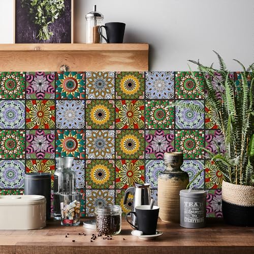 HORIWE Fliesenaufkleber Marokko Wandfliese Aufkleber 24 Stück Selbstklebende Tapete Fliesensticker Fliesen Wasserdicht Wandaufkleber für Küche,Bäder,Schrank,Möbel,Tisch HORIWE Fliesenaufkleber Marokko Wandfliese Aufkleber 24 Stück Selbstklebende Tapete Fliesensticker Fliesen Wasserdicht Wandaufkleber für Küche,Bäder,Schrank,Möbel,Tisch von HORIWE