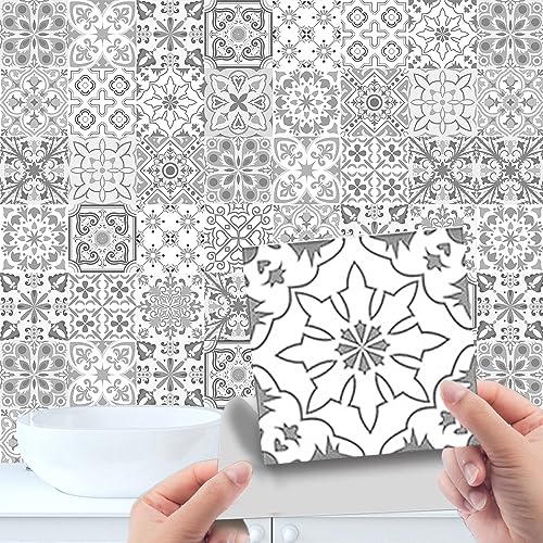 HORIWE Fliesenaufkleber Marokko Wandfliese Aufkleber 25 Stück Selbstklebende Tapete Fliesensticker Fliesen Wasserdicht Wandaufkleber für Küche,Bäder,Schrank,Möbel,Tisch von HORIWE