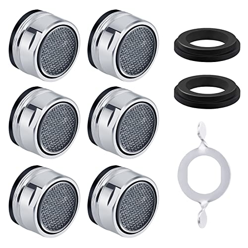 HORJOR M24 Wasserhahn Perlator Filter Wassersparer Perlatoren für Wasserhähne, 6 Stück Wasserhahn Strahlregler Aufsatz mit Edelstahl-, ABS-Filter inkl, 8 Dichtung, 1 Verchromten Schlüssel, Silber von HORJOR