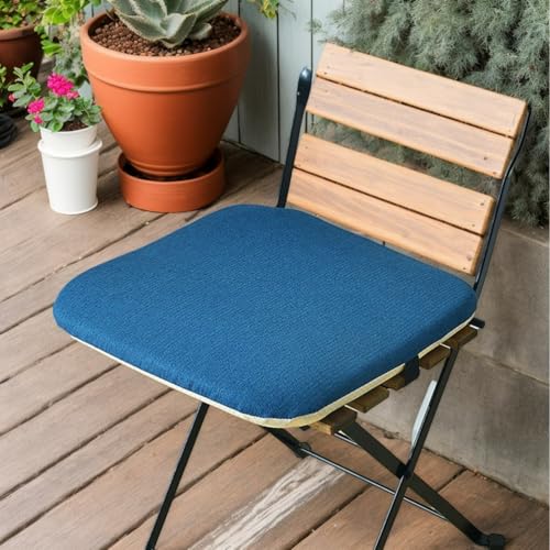 Baumwolle Leinen Kissen Für Esszimmerstühle Quadratisch 4Er Set Memory Foam Küchenstuhlkissen Mit Bändern Garten Wohnzimmer Terrasse 40 X 40 rutschfest,A,Set of 2 von HORLSKI