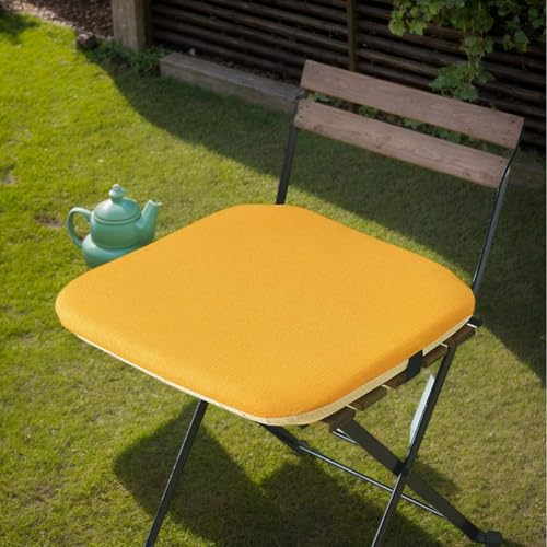 Baumwolle Leinen Kissen Für Esszimmerstühle Quadratisch 4Er Set Memory Foam Küchenstuhlkissen Mit Bändern Garten Wohnzimmer Terrasse 40 X 40 rutschfest,D,Set of 8 von HORLSKI