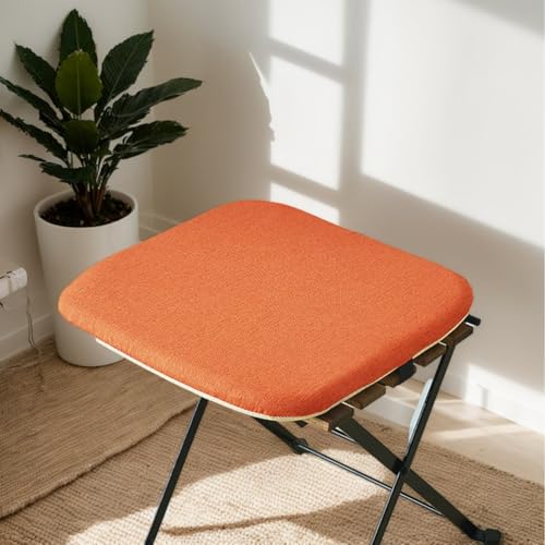 Baumwolle Leinen Kissen Für Esszimmerstühle Quadratisch 4Er Set Memory Foam Küchenstuhlkissen Mit Bändern Garten Wohnzimmer Terrasse 40 X 40 rutschfest,E,Set of 4 von HORLSKI