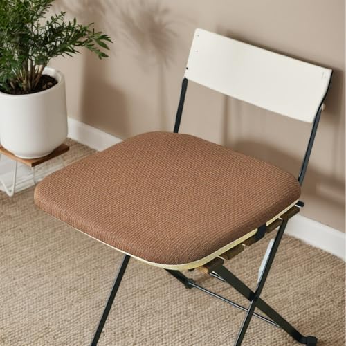 Baumwolle Leinen Kissen Für Esszimmerstühle Quadratisch 4Er Set Memory Foam Küchenstuhlkissen Mit Bändern Garten Wohnzimmer Terrasse 40 X 40 rutschfest,F,Set of 2 von HORLSKI