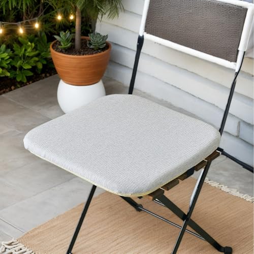 Baumwolle Leinen Kissen Für Esszimmerstühle Quadratisch 4Er Set Memory Foam Küchenstuhlkissen Mit Bändern Garten Wohnzimmer Terrasse 40 X 40 rutschfest,G,Set of 4 von HORLSKI