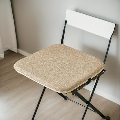 Baumwolle Leinen Kissen Für Esszimmerstühle Quadratisch 4Er Set Memory Foam Küchenstuhlkissen Mit Bändern Garten Wohnzimmer Terrasse 40 X 40 rutschfest,H,Set of 1 von HORLSKI