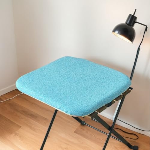 Baumwolle Leinen Kissen Für Esszimmerstühle Quadratisch 4Er Set Memory Foam Küchenstuhlkissen Mit Bändern Garten Wohnzimmer Terrasse 40 X 40 rutschfest,J,Set of 1 von HORLSKI
