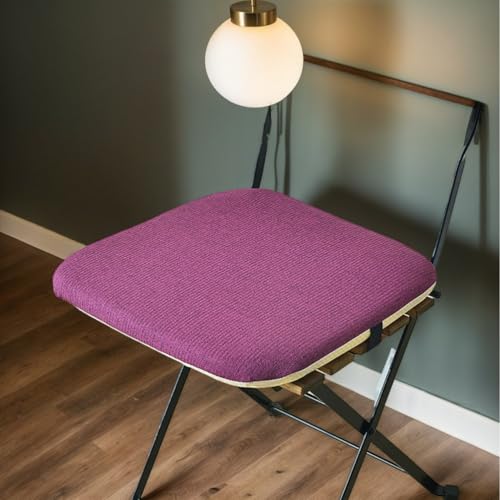 Baumwolle Leinen Kissen Für Esszimmerstühle Quadratisch 4Er Set Memory Foam Küchenstuhlkissen Mit Bändern Garten Wohnzimmer Terrasse 40 X 40 rutschfest,L,Set of 1 von HORLSKI