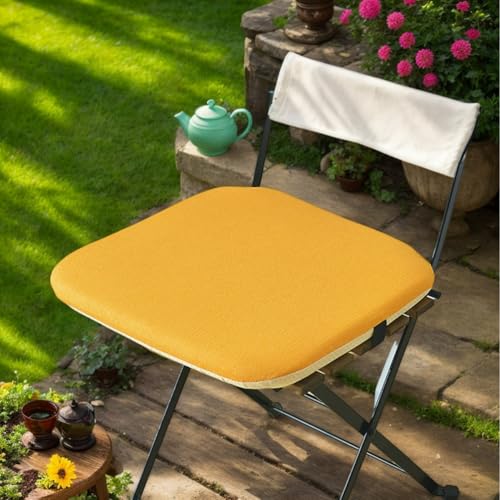 Garten 50 X 50 rutschfest Quadratisch Baumwolle Leinen 4Er Set Memory Foam Küchenstuhlkissen Mit Bändern Wohnzimmer Terrasse Kissen Für Esszimmerstühle,D,Set of 2 von HORLSKI
