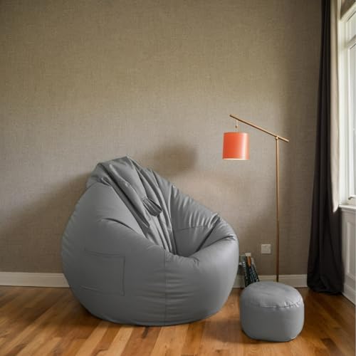 HORLSKI Extra Große Sitzsäcke Für Erwachsene Sitzsackbezüge Ohne Füllung Abnehmbar Und Waschbar in Runder Form Aus Polyester Geeignet Für Wohnzimmer Und Garten,I,100 * 110cm von HORLSKI
