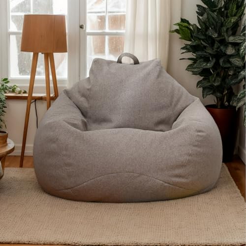 HORLSKI Große Sitzsackbezüge Für Erwachsene Wasserbeständig Lounge Oder Gaming Stuhl Für Innen- Und Außenbereich Birnenform Aus Polyester Ohne Füllung Und Futter,Braun,100 * 120cm von HORLSKI
