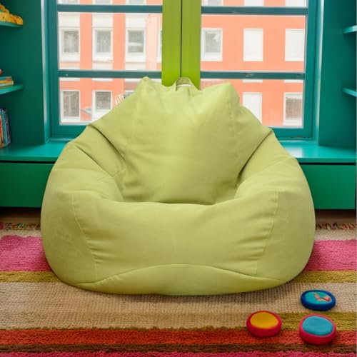 HORLSKI Große Sitzsackbezüge Für Erwachsene Wasserbeständig Lounge Oder Gaming Stuhl Für Innen- Und Außenbereich Birnenform Aus Polyester Ohne Füllung Und Futter,Grün,90 * 110cm von HORLSKI