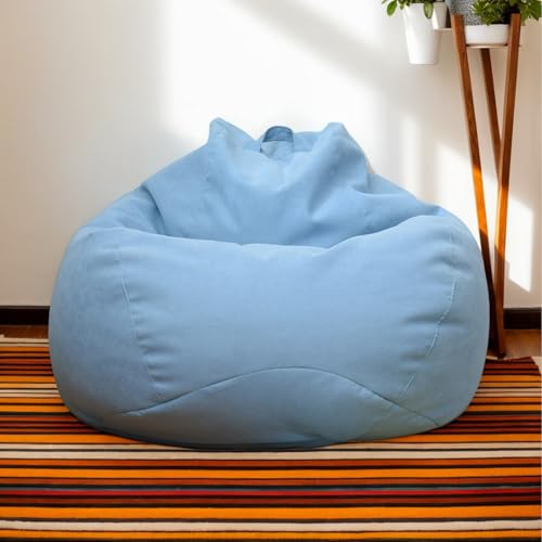 HORLSKI Große Sitzsäcke Für Den Innen- Und Außenbereich Gaming-Sitzsäcke Für Erwachsene Wasserbeständig Birnenform Polyester Ohne Füllung Wohnzimmer Garten,Blau,100 * 120cm von HORLSKI