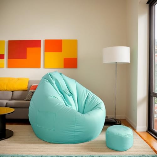 HORLSKI Highdi-Sitzsack Ohne Füllung Sitzsackbezug Wohnzimmer-Sitzsackbezug Stuhl Für Erwachsene Teenager Wasserbeständig Birnenform Polyester Wohnzimmer Garten,D,100 * 110cm von HORLSKI