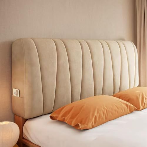 HORLSKI Kopfteilbezüge Staubdichter Schutzbezug Für Gepolstertes Schlafzimmerkopfteil Stretch-Bettkopfteilschutzhülle Größe Einzelbett Doppelbett King-Size Schlafzimmerdeko,Braun,200cm von HORLSKI