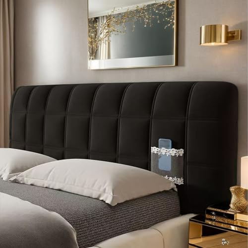 HORLSKI Kopfteilbezug Elastisch Für Bett in Veloursstoff Für Einzelbett Doppelbett King-Size Bett Passend Zur Schlafzimmerdekoration in Mehreren Größen,Schwarz,160cm HORLSKI Kopfteilbezug Elastisch Für Bett in Veloursstoff Für Einzelbett Doppelbett King-Size Bett Passend Zur Schlafzimmerdekoration in Mehreren Größen,Schwarz,160cm von HORLSKI