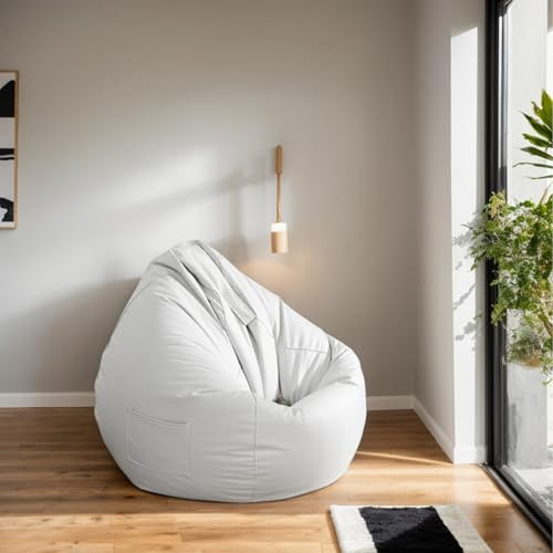 HORLSKI Sitzsackbezug Für Den Innenbereich Und Außenbereich Birnenförmig Wasserbeständig Ohne Füllung Polyester Geeignet Für Wohnzimmer Garten,T,110 * 120cm von HORLSKI