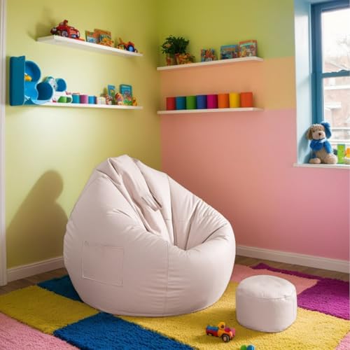 HORLSKI Sitzsackbezug Wohnzimmer-Sitzsackbezug Highdi-Sitzsack Ohne Füllung Stuhl Für Erwachsene Teenager Wasserbeständig Birnenform Polyester Wohnzimmer Garten,C,120 * 140cm von HORLSKI
