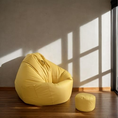 HORLSKI Sitzsackbezug Wohnzimmer-Sitzsackbezug Highdi-Sitzsack Ohne Füllung Stuhl Für Erwachsene Teenager Wasserbeständig Birnenform Polyester Wohnzimmer Garten,E,110 * 120cm von HORLSKI