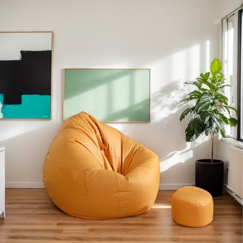 HORLSKI Sitzsackbezug Wohnzimmer-Sitzsackbezug Highdi-Sitzsack Ohne Füllung Stuhl Für Erwachsene Teenager Wasserbeständig Birnenform Polyester Wohnzimmer Garten,F,110 * 120cm von HORLSKI