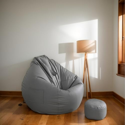 HORLSKI Sitzsackbezug Wohnzimmer-Sitzsackbezug Highdi-Sitzsack Ohne Füllung Stuhl Für Erwachsene Teenager Wasserbeständig Birnenform Polyester Wohnzimmer Garten,I,120 * 140cm von HORLSKI
