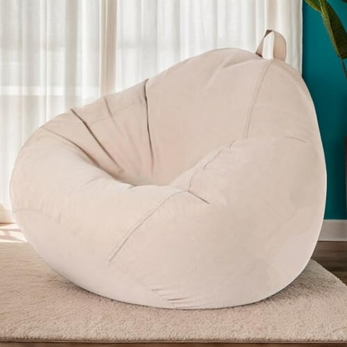 HORLSKI Sitzsackhülle Birnenform Aus Wasserbeständigem Polyester Schlafzimmerstühle Für Erwachsene Sitzsackstühle Für Wohnzimmermöbel Ohne Füllung Und Ohne Futter,H,110 * 120cm von HORLSKI
