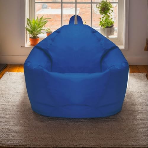 HORLSKI Sitzsackhülle Wasserbeständig Aus Polyester Schlafzimmerstühle Für Erwachsene Sitzsackstühle Für Wohnzimmermöbel Form Birne Ohne Füllstoff Und Ohne Futter,Blau,70 * 80 cm von HORLSKI