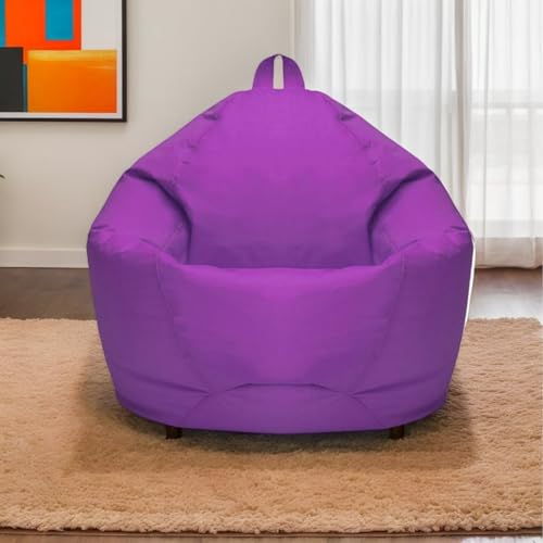 HORLSKI Sitzsackhülle Wasserbeständig Aus Polyester Schlafzimmerstühle Für Erwachsene Sitzsackstühle Für Wohnzimmermöbel Form Birne Ohne Füllstoff Und Ohne Futter,Lila,70 * 80 cm von HORLSKI