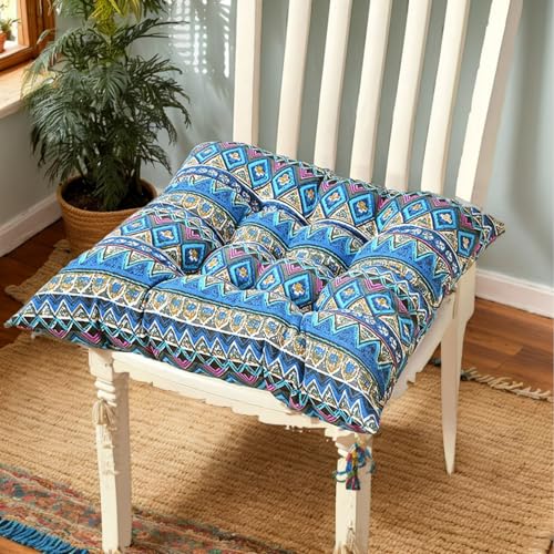 Polyester Stuhlkissen Für Esszimmerstühle Quadratisch 40 X 40 cm Große Küchenstuhlpolster Mit Bändern Verdicktes Stuhlkissen Wohnzimmer Terrasse,A,Set of 8 Polyester Stuhlkissen Für Esszimmerstühle Quadratisch 40 X 40 cm Große Küchenstuhlpolster Mit Bändern Verdicktes Stuhlkissen Wohnzimmer Terrasse,A,Set of 8 von HORLSKI