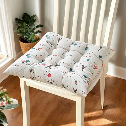 Polyester Stuhlkissen Für Esszimmerstühle Quadratisch 40 X 40 cm Große Küchenstuhlpolster Mit Bändern Verdicktes Stuhlkissen Wohnzimmer Terrasse,H,Set of 4 Polyester Stuhlkissen Für Esszimmerstühle Quadratisch 40 X 40 cm Große Küchenstuhlpolster Mit Bändern Verdicktes Stuhlkissen Wohnzimmer Terrasse,H,Set of 4 von HORLSKI