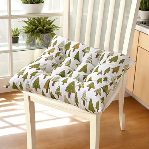 Polyester Stuhlkissen Für Esszimmerstühle Quadratisch 40 X 40 cm Große Küchenstuhlpolster Mit Bändern Verdicktes Stuhlkissen Wohnzimmer Terrasse,J,Set of 4 von HORLSKI