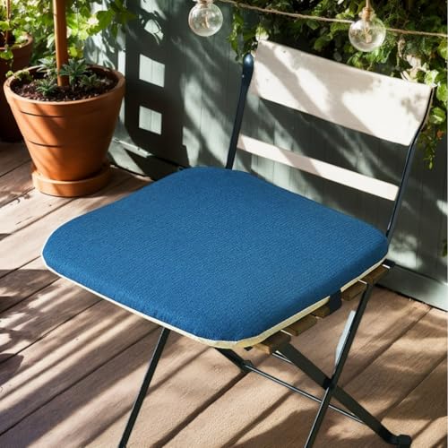 Quadratisch 4Er Set Memory Foam Küchenstuhlkissen Mit Bändern Baumwolle Leinen Kissen Für Esszimmerstühle Garten Wohnzimmer Terrasse 45 X 45 rutschfest,A,Set of 4 von HORLSKI