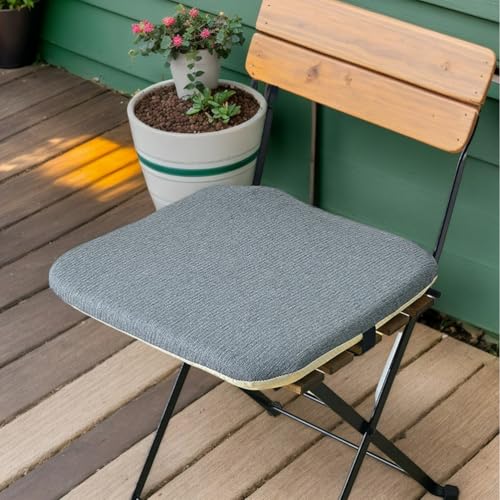 Quadratisch 4Er Set Memory Foam Küchenstuhlkissen Mit Bändern Baumwolle Leinen Kissen Für Esszimmerstühle Garten Wohnzimmer Terrasse 45 X 45 rutschfest,I,Set of 1 von HORLSKI