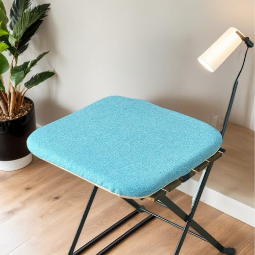 Quadratisch 4Er Set Memory Foam Küchenstuhlkissen Mit Bändern Baumwolle Leinen Kissen Für Esszimmerstühle Garten Wohnzimmer Terrasse 45 X 45 rutschfest,J,Set of 2 von HORLSKI