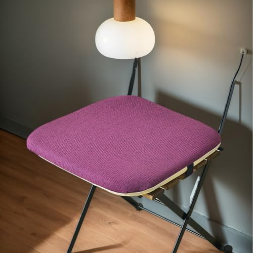 Quadratisch 4Er Set Memory Foam Küchenstuhlkissen Mit Bändern Baumwolle Leinen Kissen Für Esszimmerstühle Garten Wohnzimmer Terrasse 45 X 45 rutschfest,L,Set of 4 von HORLSKI