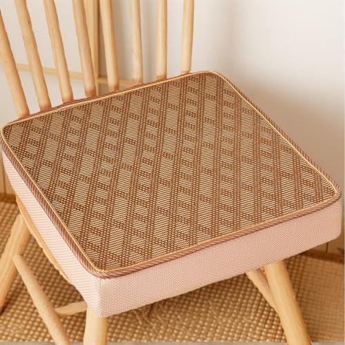 Terrasse Bequeme Sitzkissen Für Drinnen Und Draußen Rattan 50 X 50 cm Große Stuhlkissen Quadratisch rutschfeste Stuhlpolster Garten,E,2 Count(Pack of 1) von HORLSKI