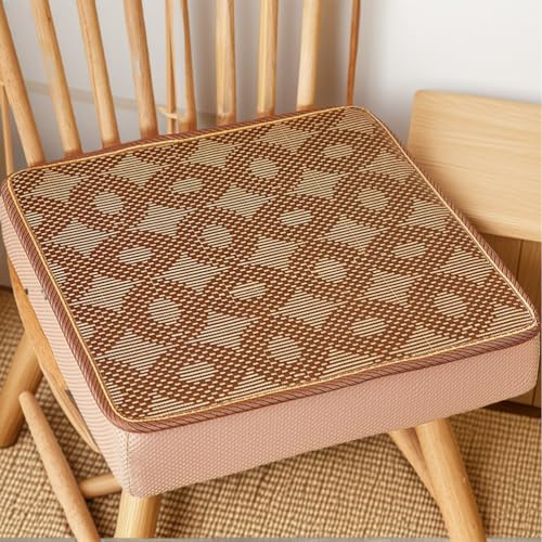 Terrasse Bequeme Sitzkissen Für Drinnen Und Draußen Rattan 50 X 50 cm Große Stuhlkissen Quadratisch rutschfeste Stuhlpolster Garten,F,2 Count(Pack of 1) von HORLSKI