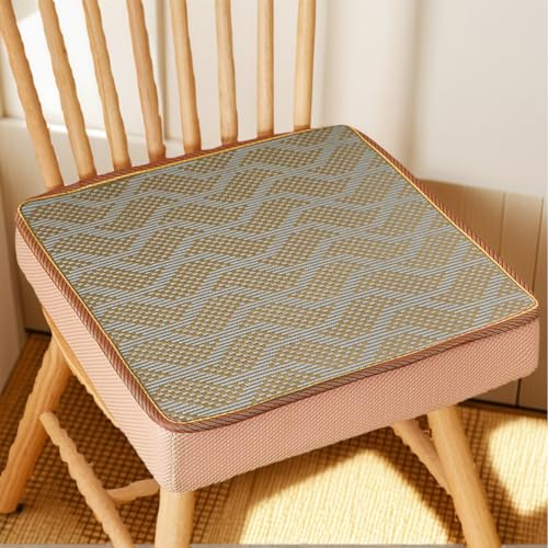 Terrasse Bequeme Sitzkissen Für Drinnen Und Draußen Rattan 50 X 50 cm Große Stuhlkissen Quadratisch rutschfeste Stuhlpolster Garten,G,1 Count(Pack of 1) von HORLSKI